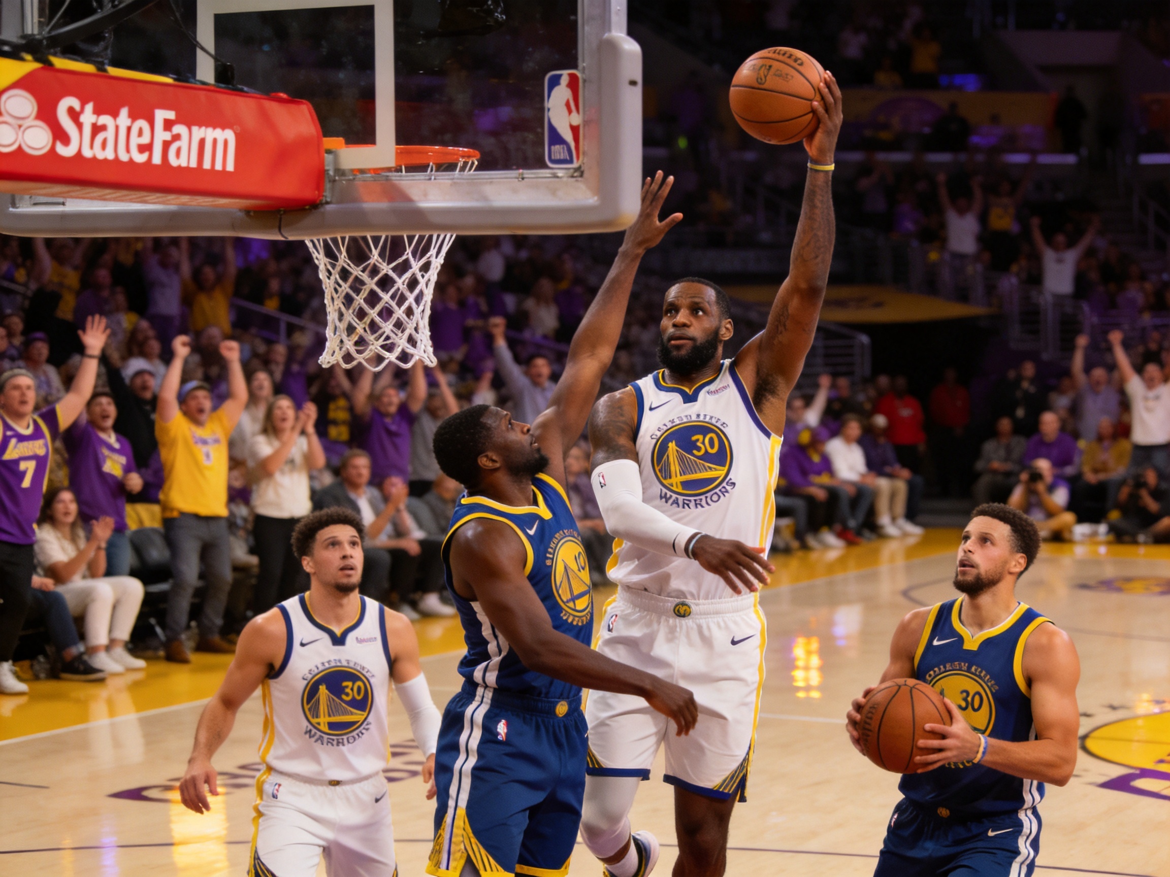 NBA常规赛湖人胜勇士